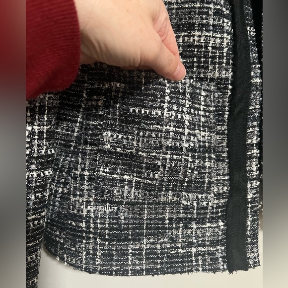 NWT Ann Taylor Factory Black/Gray Tweed Suit Jacket Skirt 8 Petite Old Money - Picture 5 of 13